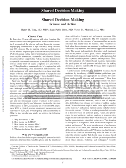Shared Decision Making - Circulation: Cardiovascular Quality and
