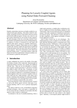 Planning for Loosely Coupled Agents using Partial Order Forward