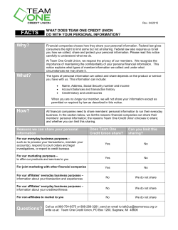 FACTS - Team One Credit Union