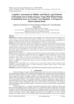 Cognitive Assessment in Middle And Elderly Aged