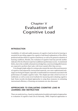 Evaluation of Cognitive Load