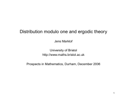 Distribution modulo one and ergodic theory