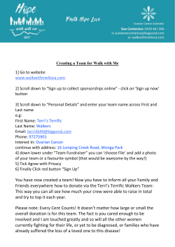 Team Instructions - Walk With Me | Ovarian Cancer Australia