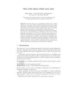 Nets with tokens which carry data