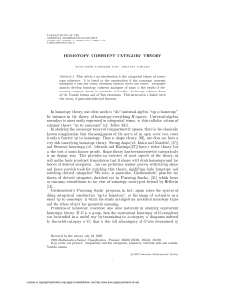 HOMOTOPY COHERENT CATEGORY THEORY In homotopy theory