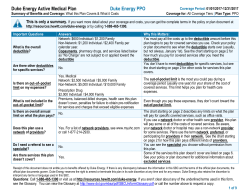 Duke Energy Active Medical Plan Duke Energy PPO