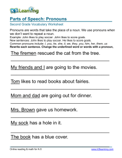 2nd grade write pronouns - printable second grade 2