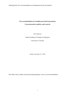 Test accommodations in Canadian large