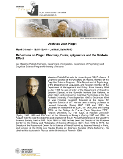 Archives Jean Piaget Reflections on Piaget, Chomsky, Fodor