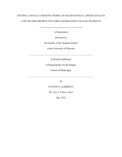 TESTING A SOCIAL COGNITIVE MODEL OF MATH