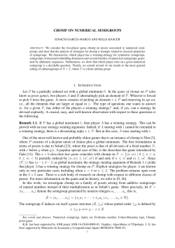 CHOMP ON NUMERICAL SEMIGROUPS Let P be a partially