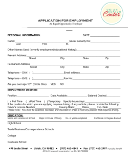 employment application - the Ukiah Senior Center
