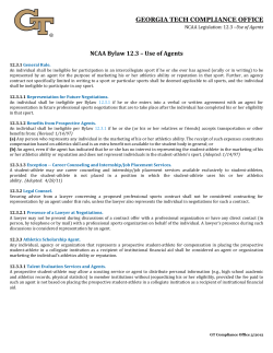 NCAA Agent Legislation
