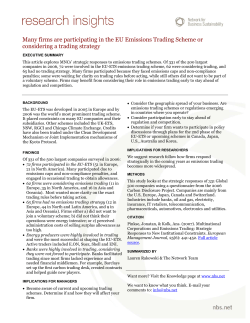 Many firms are participating in the EU Emissions Trading Scheme or