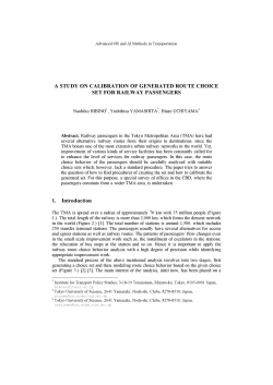 A STUDY ON CALIBRATION OF GENERATED ROUTE CHOICE