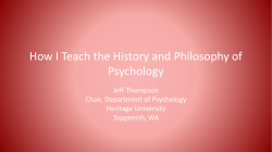 How I Teach the History and Philosophy of Psychology