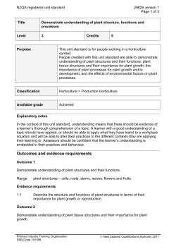 29829 Demonstrate understanding of plant structure