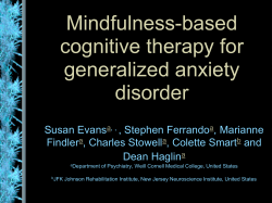 Mindfulness-based cognitive therapy for generalized anxiety disorder