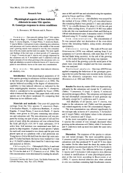 Physiological aspects of lime-induced chlorosis in some - Vitis-vea