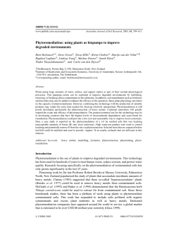 Phytoremediation: using plants as biopumps to