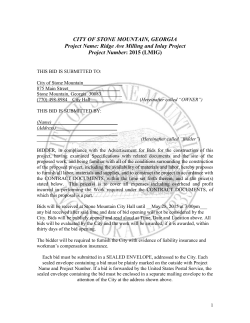 BID FORM - City of Stone Mountain