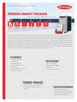Datasheet Fronius Energy Package EN