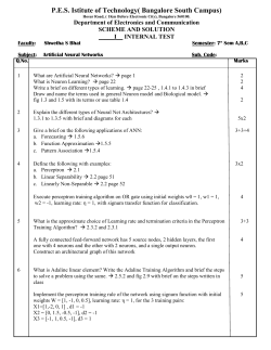 ANN - PESIT South Campus