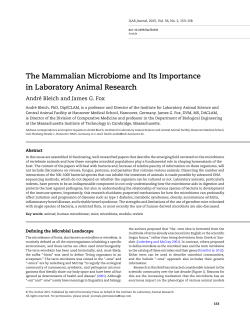The Mammalian Microbiome and Its Importance