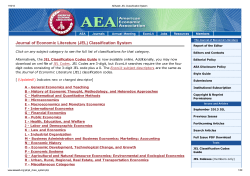 Journal of Economic Literature (JEL) Classification System