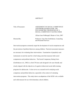 ASSESSMENT OF SOCIAL COMPETENCE AND PROBLEM