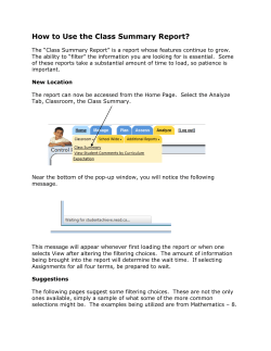 How to Use the Class Summary Report?