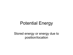 Potential Energy Notes
