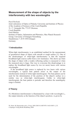 Measurement of the shape of objects by the interferometry with two