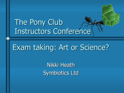 Exam Taking: Art or Science - Nikki Heath