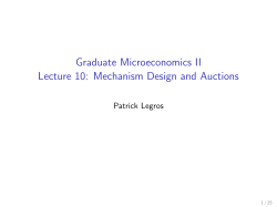 Mechanism Design and Auctions