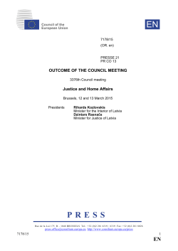 OUTCOME OF THE COUNCIL MEETING Justice and