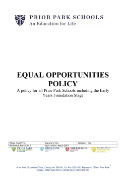 equal opportunities at prior park