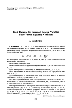 Limit Theorems for Dependent Random Variables Under Various