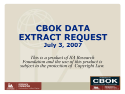 2007 CBOK Survey Results &ndash; Quality