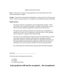 Late projects will not be accepted&hellip;. No exceptions!