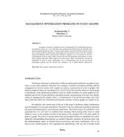 management optimization problems on fuzzy graphs