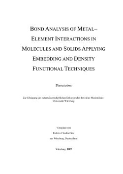 bond analysis of metal element interactions in molecules and solids