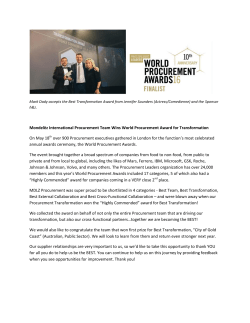 Mondelēz International Procurement Team Wins World Procurement