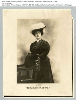 Mary Roberts Rinehart portraits: "Time of production of first play, `The