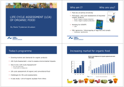 LIFE CYCLE ASSESSMENT (LCA) OF ORGANIC FOOD