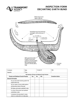 Inspection form - Decanting earth bund