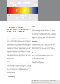 Consortial study: Inline process analytics with light