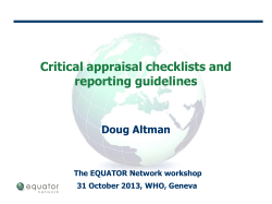 Critical appraisal checklists and reporting guidelines