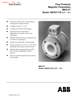 Specification Flow Products Magnetic Flowmeters MAG