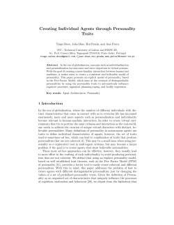Creating Individual Agents through Personality